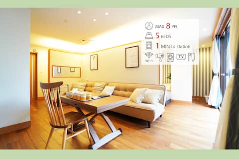 [TRG93] Studio Room Near Shinsaibashi for 8 Guests