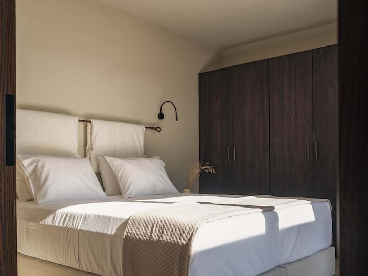 Elegant Master Bedroom with King Bed and Wardobe