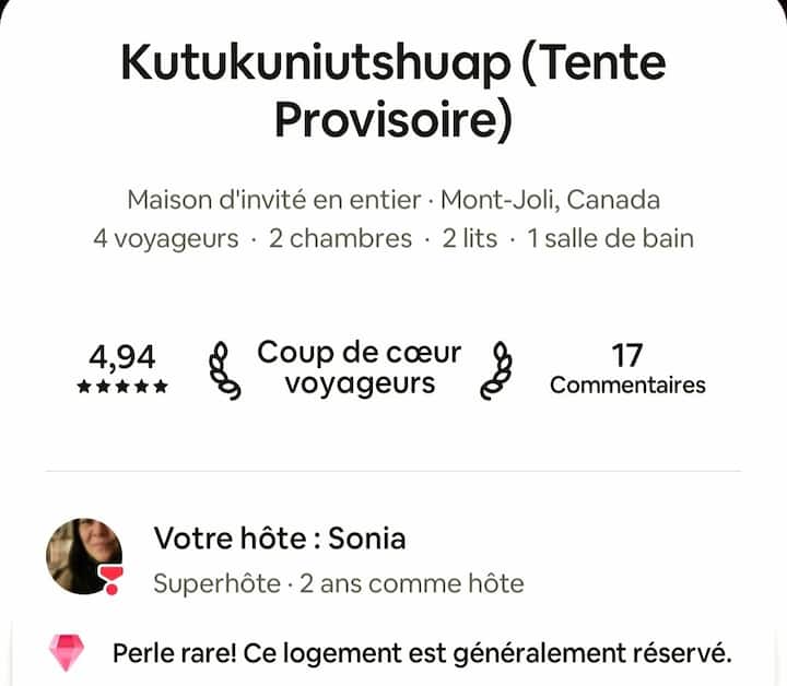 Kutukuniutshuap (Tente Provisoire) - Price