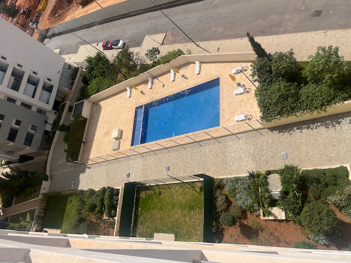 "Blue Flat"prestigia Hay Riad With Pool - Témara
