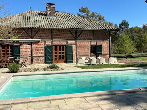 Typical Landes house with pool
