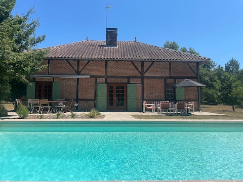Typical Landes house with pool