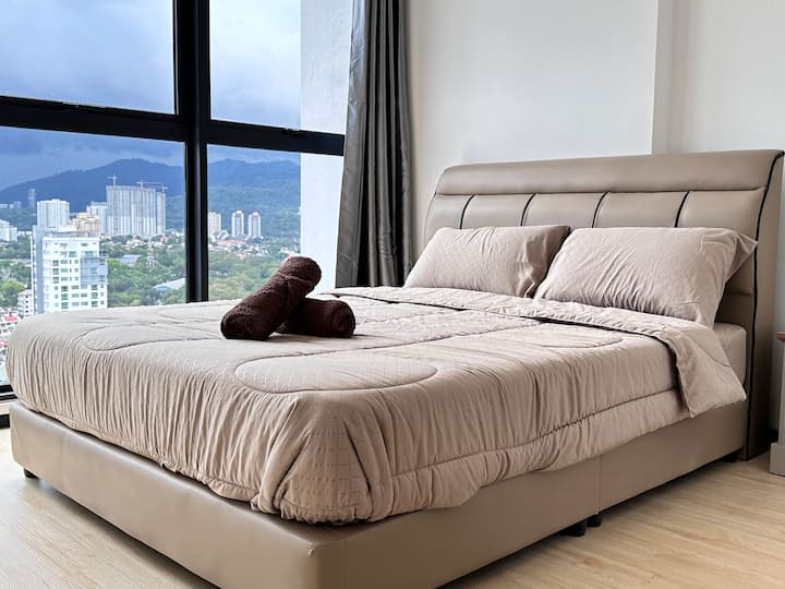 Krevat dopio "Queens" me shtroja krevati të rehatshme 