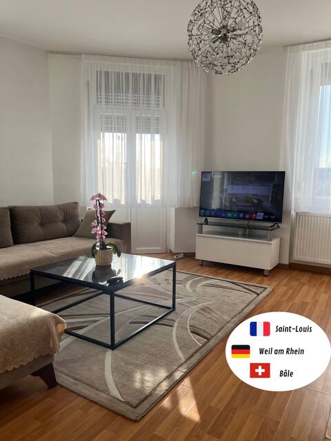 3 border apartment (Ch,De,Fr) 2min from Basel