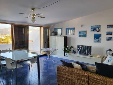 The terrace overlooking the sea