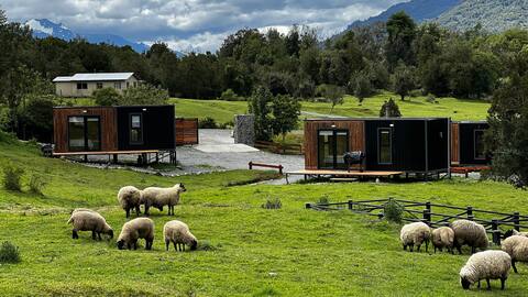 Family cabin with an austral door