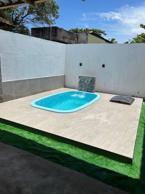 House with pool near the central beach of Mucuri