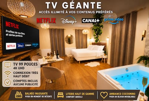 La Parenthèse - Balneotherapy - Giant TV - King Size Bed