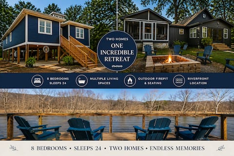 Epic River Getaway | 2 Luxe Chalets w/ Hot tubs