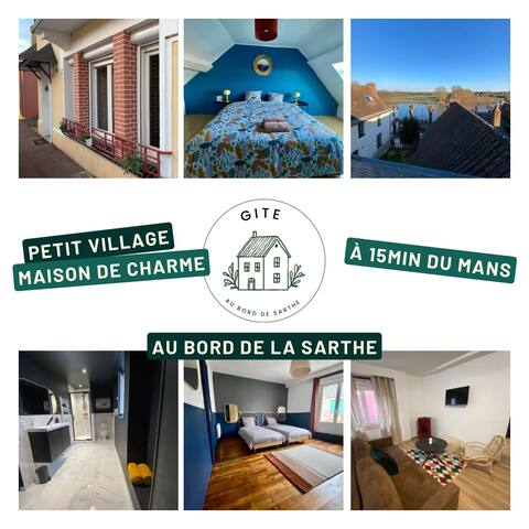 Charming house on the banks of the Sarthe – 6 people