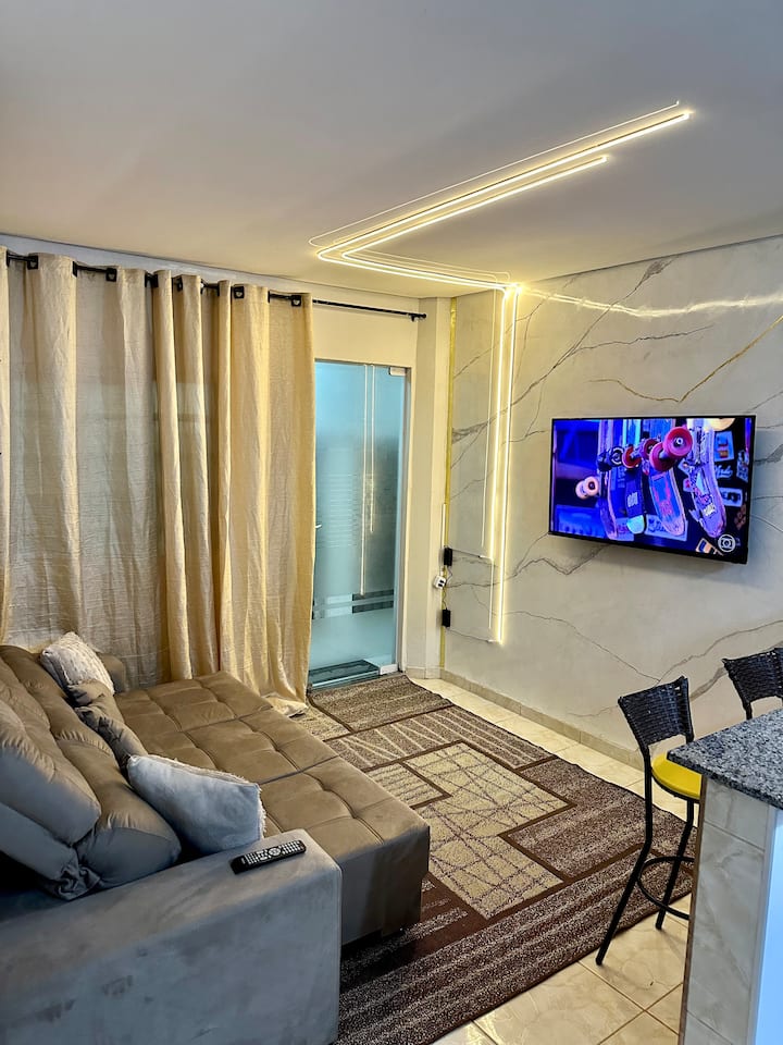Apartment on the 1st floor, complete with double and single beds.
