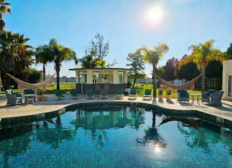 Football pitch+tennis+2 pools+GYM+Cinema+Chef