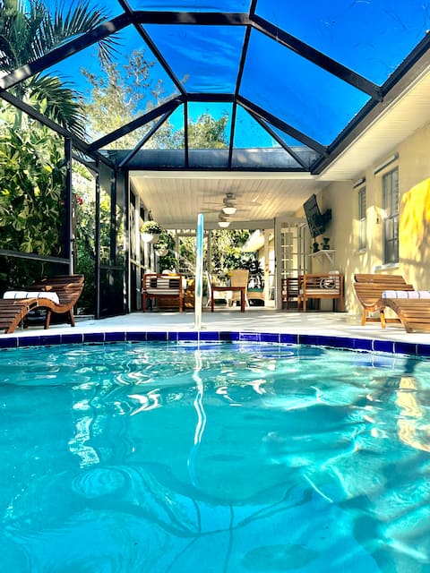 “The garden house” With very private heated Pool