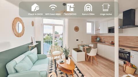 Bright 2-bedroom apartment 2 minutes from Lille