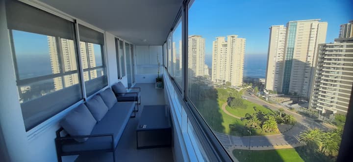 Vista Al Mar + Parque + Piscina Climatizada + Gym - Concón