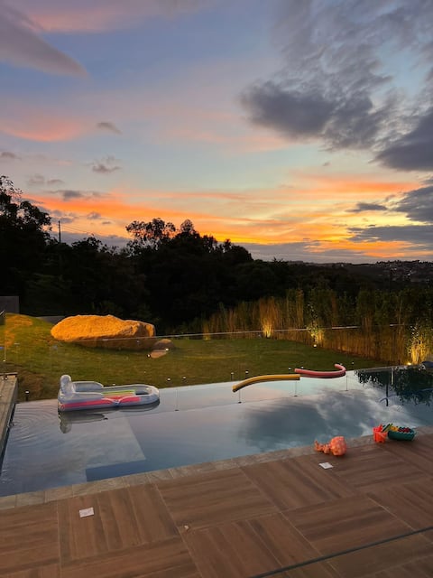Modern condominium house with heated pool