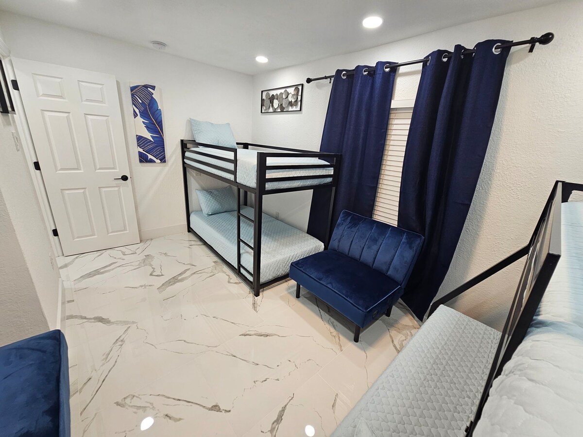 Rear Bunk room- twin/twin bunk and full/twin bunk.