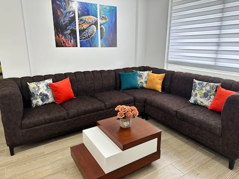 Furnished, swimming pool, ocean view, playground