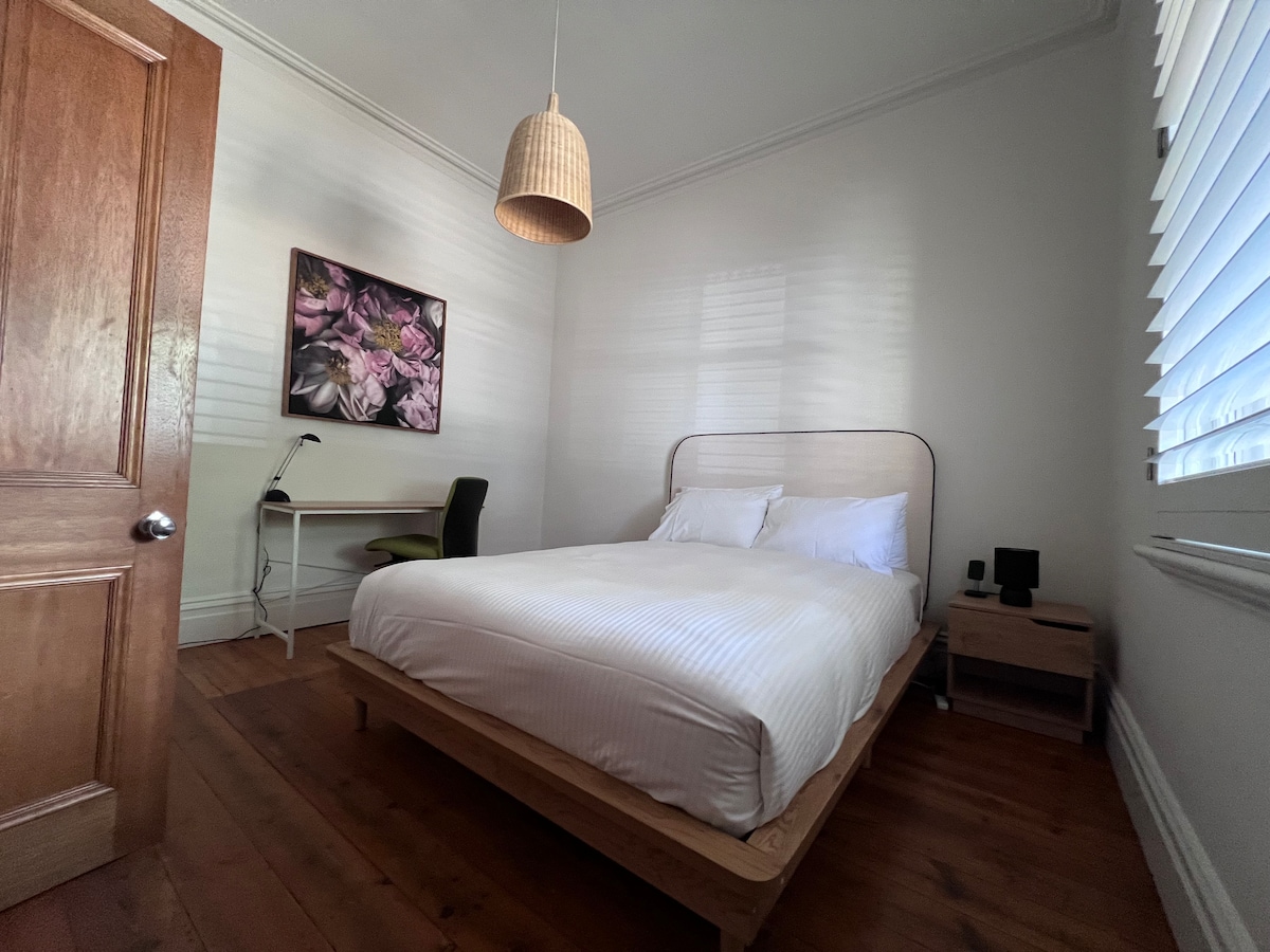 Arrive at our beautifully decorated bedroom and watch the light shift throughout the day. When it's time for sleep, you are assured a relaxing night's rest in our luxurious beds with hotel-quality linens.