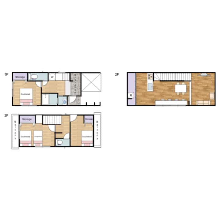 人気のJr山手線[大塚駅]徒歩6分　最大8人宿泊ok　新築戸建　リビング＋キッチン＋３Room - Shinjuku Station