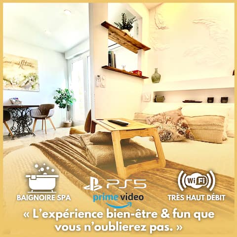 Luxury and relaxation suite: Jacuzzi, movie area, PS5