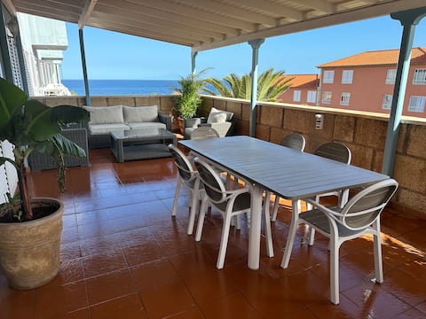 A bright apartment with a large terrace and views