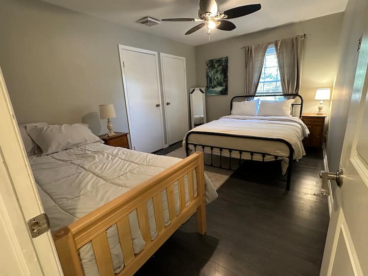 Bedroom #3 features a Queen-size bed and 1 twin bed, and a smart T.V.