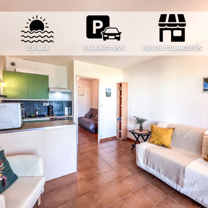 Studio Cocooning - Vue Mer - Parking Privé - La Ciotat