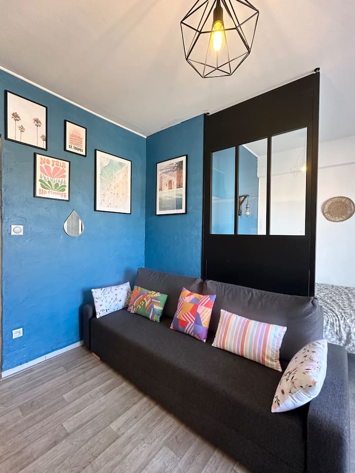 Grand Studio Au Pied De La Plage Balcon Clim Wifi - Saint-Cyprien