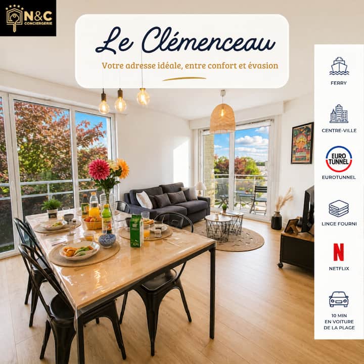Clemenceau-ferry-eurotunnel-commerce-balcon-plage - 加萊