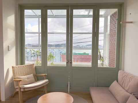Nustay: Ocean View/Mokpo Station Mokpo Port Nearby 2nd Floor Private Accommodation for 4 People/Roof
