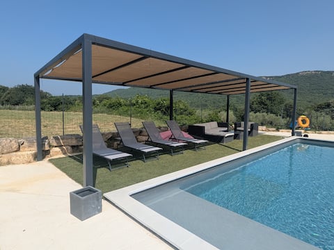 quiet villa between Uzès and Vallon-Pont-d'Arc