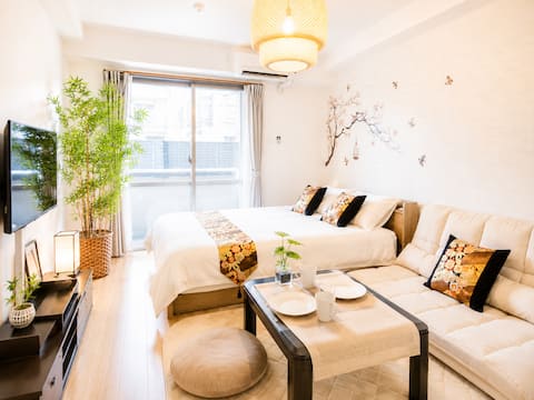 1 minute from the station / Between Tokyo and Narita / Modern Japanese-style room 101 with queen siz