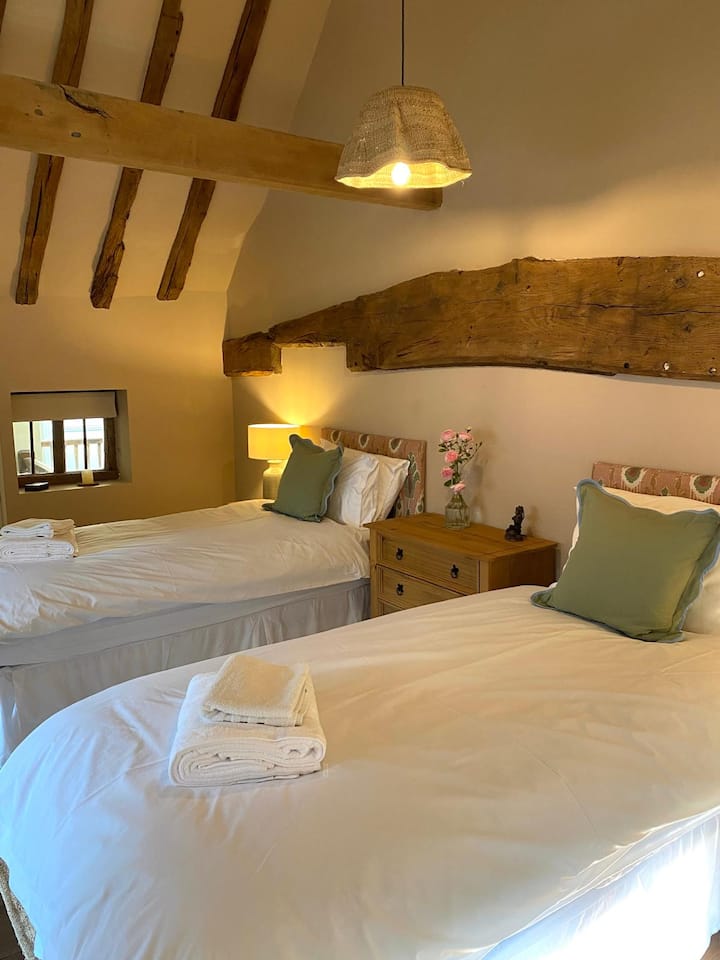 ამ ოთახში არის 2 ერთადგილიანი საწოლი და გასაშლელი ერთადგილიანი საწოლი (სულ 3 სტუმრისთვის).
სურვილისამებრ, ორი ერთადგილიანი საწოლი შეგვიძლია გავაერთიანოთ ერთ დიდ საწოლად, ხოლო საჭიროების შემთხვევაში, შეგვიძლია ერთადგილიანი გასაშლელი საწოლი დაგვხვდეს.