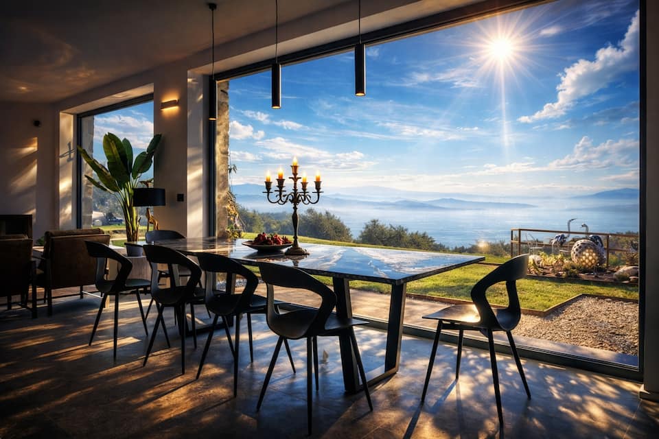 A glass villa in an olive grove above Lake Trasimeno, Castel Rigone, Umbria, Italy, photo 1 of 10