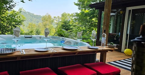 Mtn Panoramic view, & Spa. 1 min ski hills/village