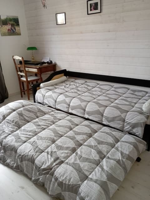 single room, pull-out bed for 2 people