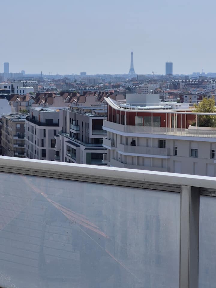 Vue Panoramique Appartement Lumineux Avec Terrasse - Bois-Colombes