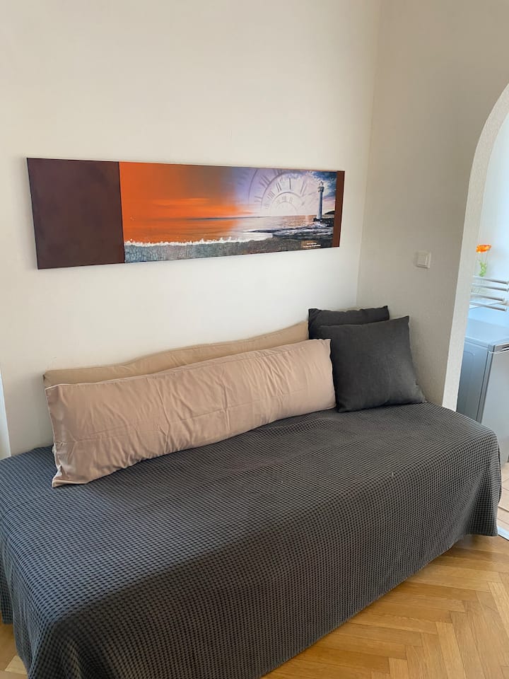 Легло и диван във всекидневната