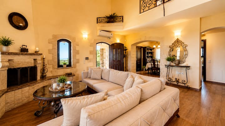 Main Level - Open plan living area with fireplace