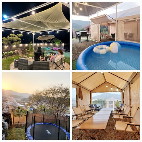 Gapyeong Harry's 10-person large family quiet private new pension # Campingzone # Morning Calm Garde