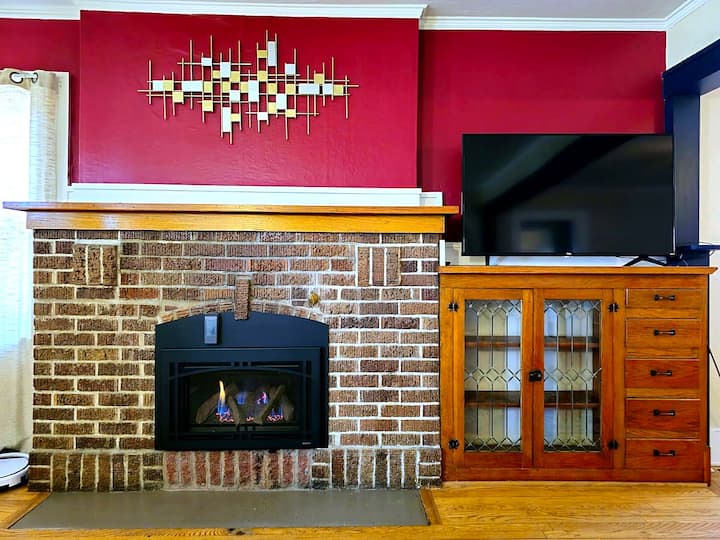 Victorian Two Queen House - Brick Fireplace - Yard - Colorado Springs, CO