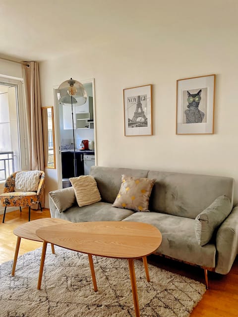 Cozy 5P- Free Parking-Porte de Paris-Metro 8