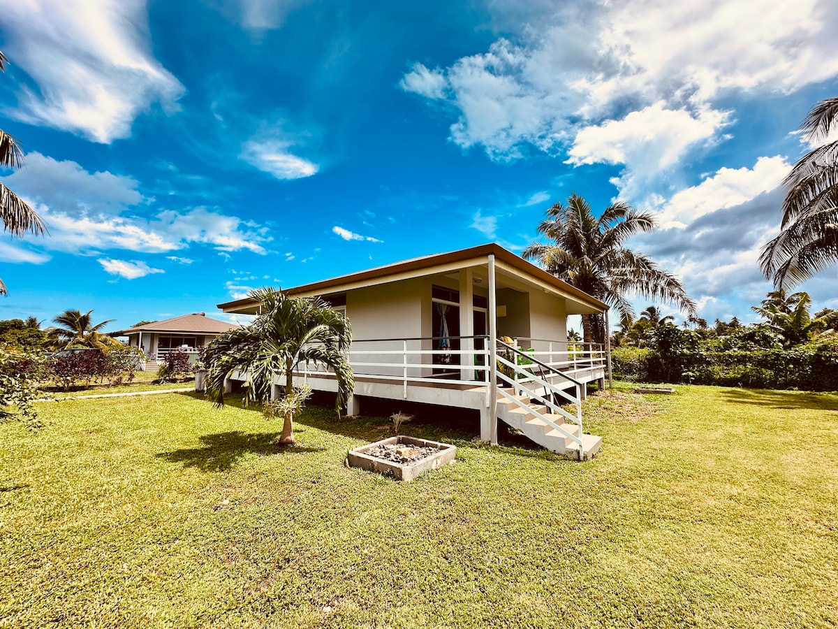Espace de vie du fare TVH Lodge Moorea