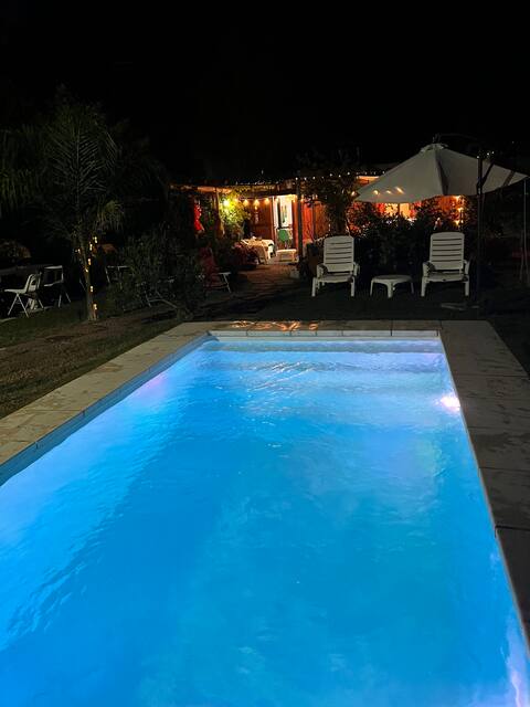 House with a heated pool