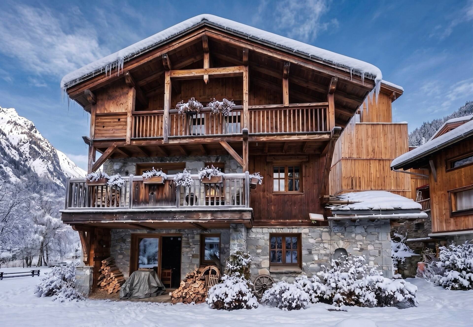 Casa-Chalet Brizolée avec vue sur le lac à Tignes