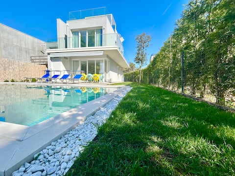 Villa with sunset view