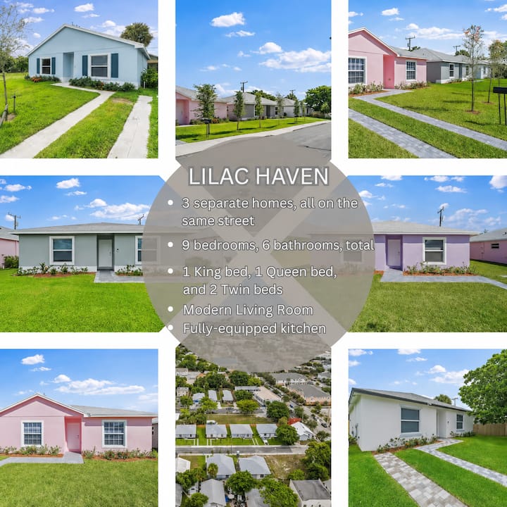3 Homes - Side By Side - Sleeps 18 - Close To Dt! - West Palm Beach, FL