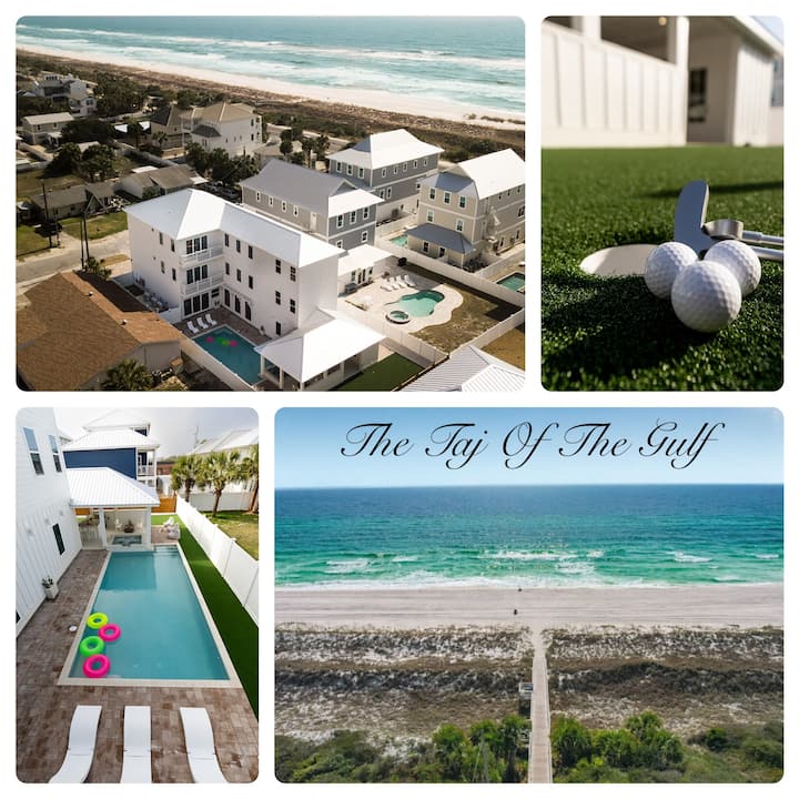 *New* Lux Beach Mansion Sleep 37 | Lap Pool & Golf - Panama City Beach, FL