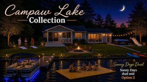 2 Private Campau Lake Cottages| Spa Hot Tub Pool